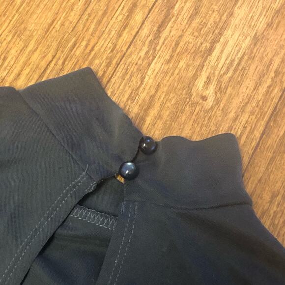 Daytrip Dark Gray Open Back Mock Neck Long Sleeve Blouse Top Size Small - Picture 10 of 11